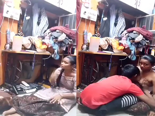 Boobs sucking video of desi girl at tailor shop