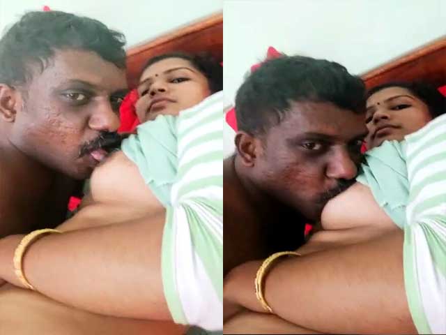 Boobs sucking of hot bhabhi eating her nipples